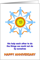 40 YEARS, We help each other, Happy Anniversary, card