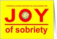 Custom Text, Happy Recovery Anniversary, JOY card