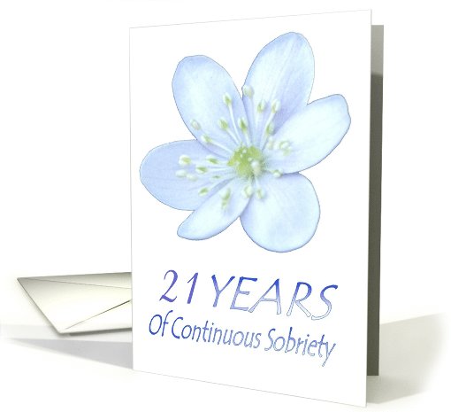 Custom Card. Happy Recovery Anniversary, Pale Blue Flower card
