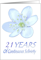 Custom Card. Happy Recovery Anniversary, Pale Blue Flower card