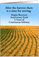 Custom Card 4 Years Happy Recovery Anniversary Montana Farmland card