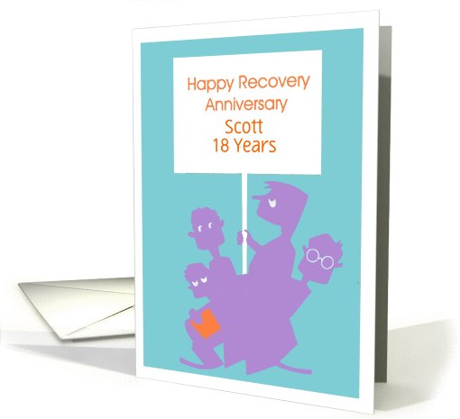 Custom Card Happy 18 Year Recovery Anniversary, children... (1045771)