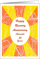 Happy 20 Year Recovery Anniversary, People in leisure activities. card