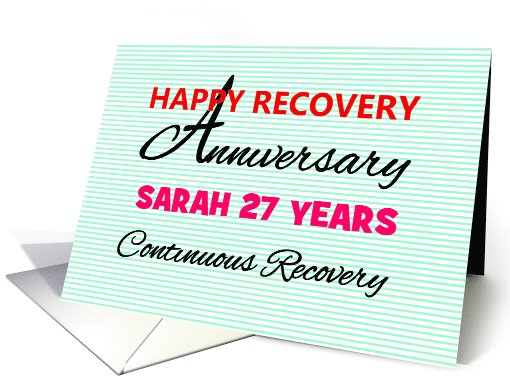 Happy 27 Year Recovery Anniversary, A simple card with a... (1057551)