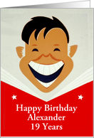 Happy Birthday19 Years, A happy face Customizable Card