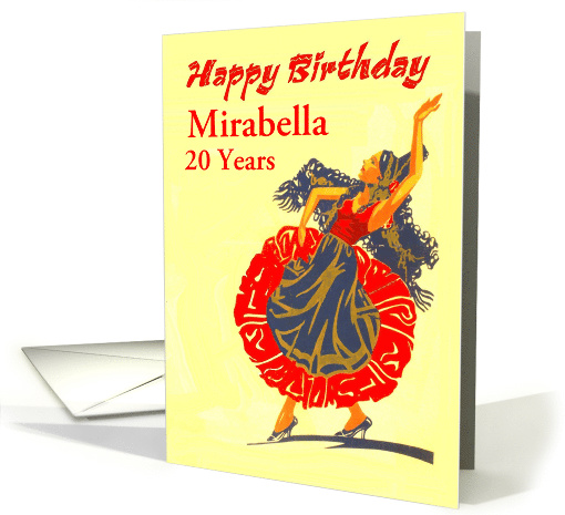 Happy Birthday 20 Years, A woman dancing Customizable card (1168472)