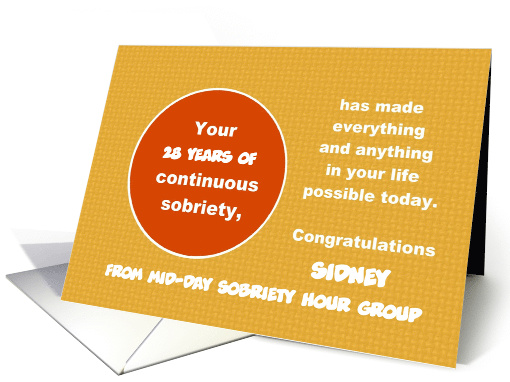 28 Years of continuous sobriety, A simple card with a... (1171672)