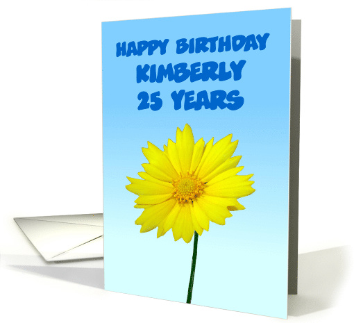 Happy Birthday 25 Years, Coreopsis flower Customizable card (1172392)