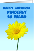 Happy Birthday 25 Years, Coreopsis flower Customizable Card