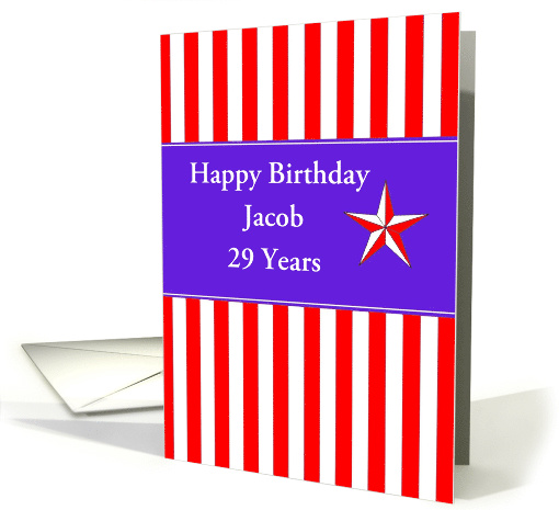 Happy Birthday Jacob 29 Years Customizable card (1227234)