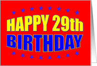 Happy 29th Birthday card