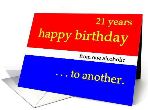 21 Years Happy Birthday red white blue card (1236056)