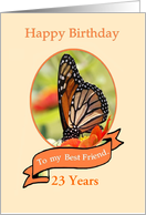 23 Years Addiction Recovery For Friend, Beautiful Butterfly card