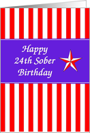 24th Year Happy Sober Birthday card