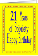 21 Years Happy Birthday Bright yellow card