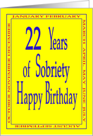 22 Years Happy Birthday Bright yellow card
