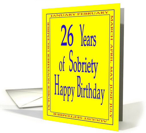 26 Years Happy Birthday Bright yellow card (1237104)