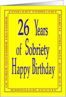 26 Years Happy Birthday Bright yellow card