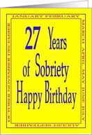 27 Years Happy Birthday Bright yellow card