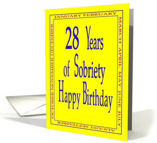 28 Years Happy Birthday Bright yellow card (1237112)