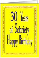 30 Years Happy Birthday Bright yellow card