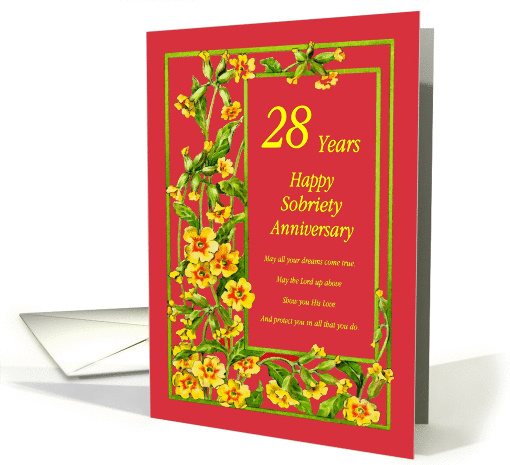 28 Years Happy Sobriety Anniversary card (1237594)