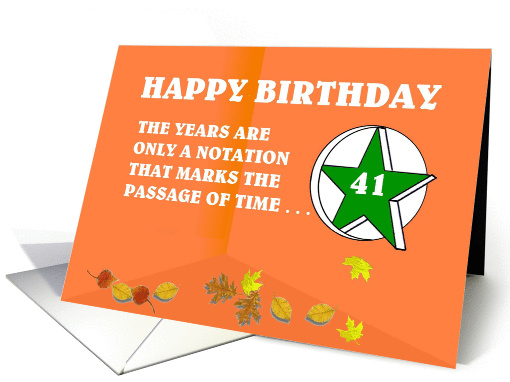 41 Years Continuous Sobriety Falling leaves card (1256812)