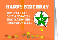 45 Years Continuous Sobriety Falling leaves card