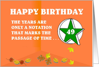 49 Years Continuous Sobriety Falling leaves card