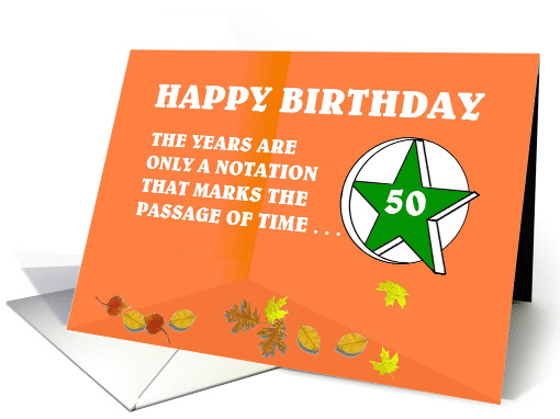 50 Years Continuous Sobriety Falling leaves card (1256836)