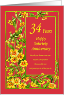 34 Years Happy Sobriety Anniversary card