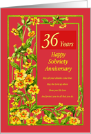 36 Years Happy Sobriety Anniversary card