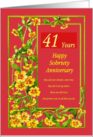 41 Years Happy Sobriety Anniversary card