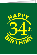 34 YEARS, Happy Birthday card