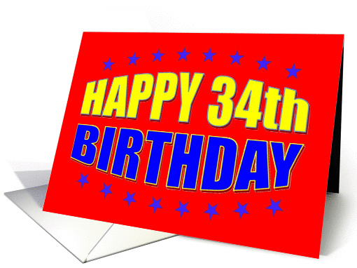 Happy 34th Birthday card (1261508)