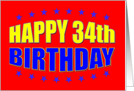 Happy 34th Birthday card