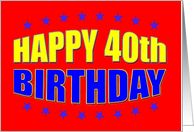 Happy 40th Birthday card