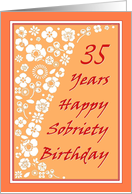 35 Years Happy Sobriety Birthday card