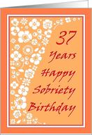 37 Years Happy Sobriety Birthday card