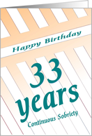 33 Years Happy Sobriety Birthday card