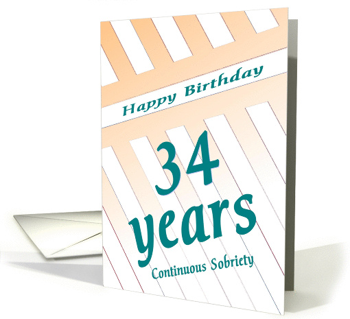 34 Years Happy Sobriety Birthday card (1262002)