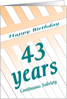 43 Years Happy Sobriety Birthday card