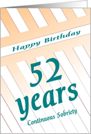 52 Years Happy Sobriety Birthday card