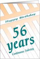 56 Years Happy Sobriety Birthday card