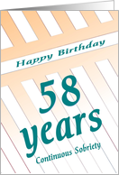 58 Years Happy Sobriety Birthday card