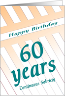 60 Years Happy Sobriety Birthday card
