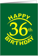 36 Years Happy Birthday card