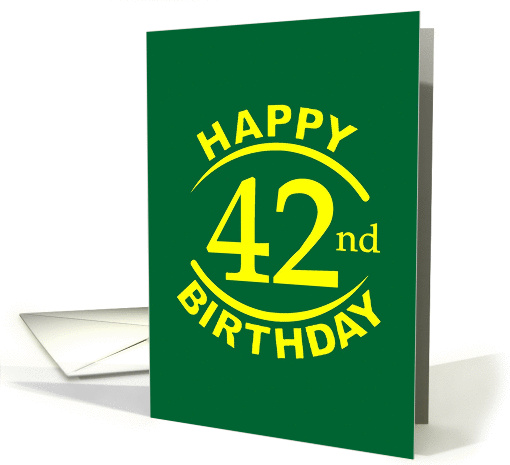 42 Years Happy Birthday card (1264774)