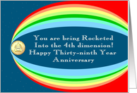 Rocketed into Thirty-ninth Year Anniversary card