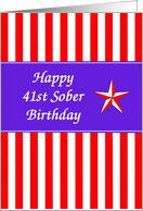 41st Year Happy Sober Birthday card